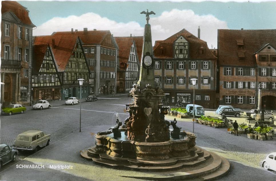 Königsplatz, Postkarte um 1965